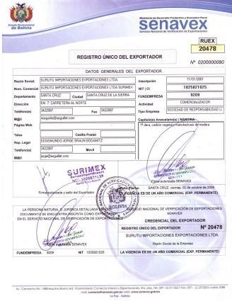 Documentos de Exportación Certificado de Origen Es un documento en formato oficial, tramitado en el SENAVEX, mediante el cual se certifica que el bien exportado es originario de un país al haber
