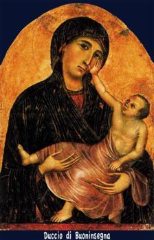 siguientes pinturas góticas: escena de La huida a Egipto, de Giotto, en la Capilla Scrovegni de Padua; el Matrimonio Arnolfini, de Jan Van Eyck; El