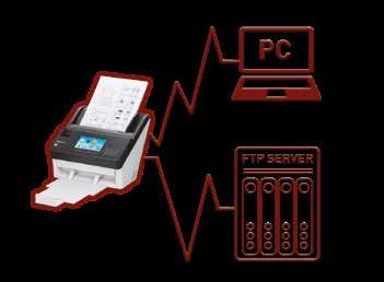 Los escáneres pueden utilizarse en tres modos de Digitalizar a PC, lo que significa que pueden utilizarse con o sin conexión a PC o USB dependiendo de sus necesidades.