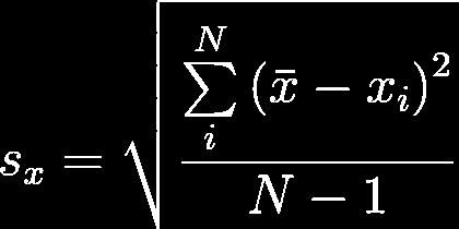 Desviación estándar -o incertidumbre típica- (de una muestra) Representa la dispersión de los datos alrededor del valor promedio también se puede usar el símbolo