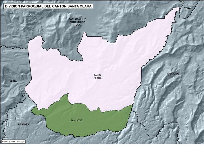 1% del territorio de la provincia de PASTAZA (aproximadamente.3 mil km2).