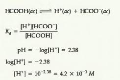 Calcular el valor de Ka de un ácido débil o el ph de sus disoluciones Un técnico de laboratorio preparo una