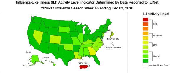 North America- América del Norte United States Graph 1,2. During EW 48, influenza activity increased (3.