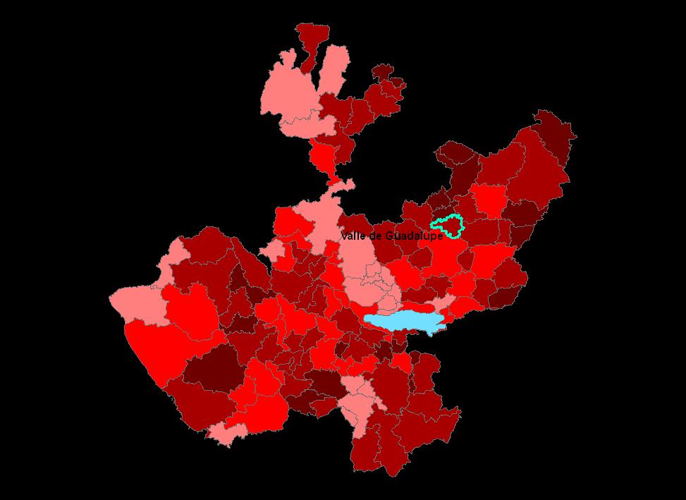 De acuerdo al índice de intensidad migratoria calculado por Consejo Nacional de Población (CONAPO) con datos del censo de población de 2010 del INEGI, Jalisco tiene un grado alto de