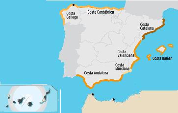 COSTA MEDITERRÁNEA Es la costa más larga de España.