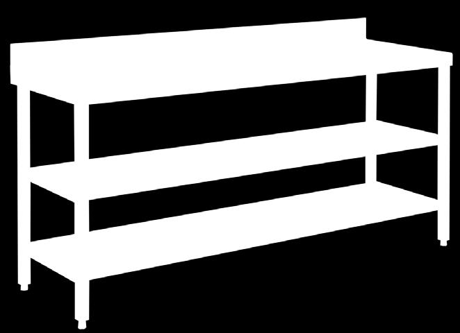 Los estantes se pueden instalar con suma facilidad, gracias a que todas las patas de las mesas normalizadas llevan embutidas tuercas de paso métrico en el centro de su altura.