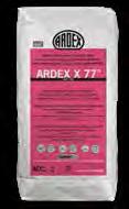 ARDEX AM 100 se puede aplicar desde 6 mm (1/4 ) a 3 cm (1 1/4 ) en tan sólo una capa, y se puede comenzar a colocar las losetas después de 2 horas a 21 C (70 F).