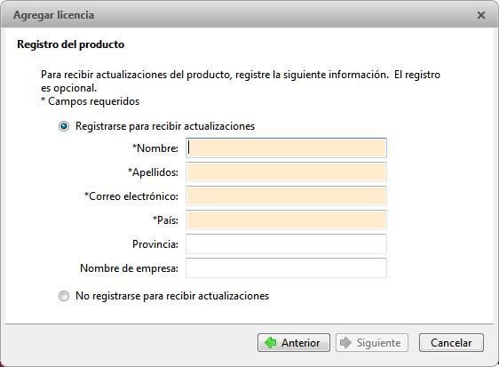 Guía del usuario de Avigilon Control Center Server Figura C. Página Registro del producto 6.