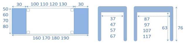 gama Selección munich extensible lateral doble Mesa rectangular con tapa y extensibles en cristal de 3mm o estratificado. Ahora también en color negro. cerrada abierta crist.