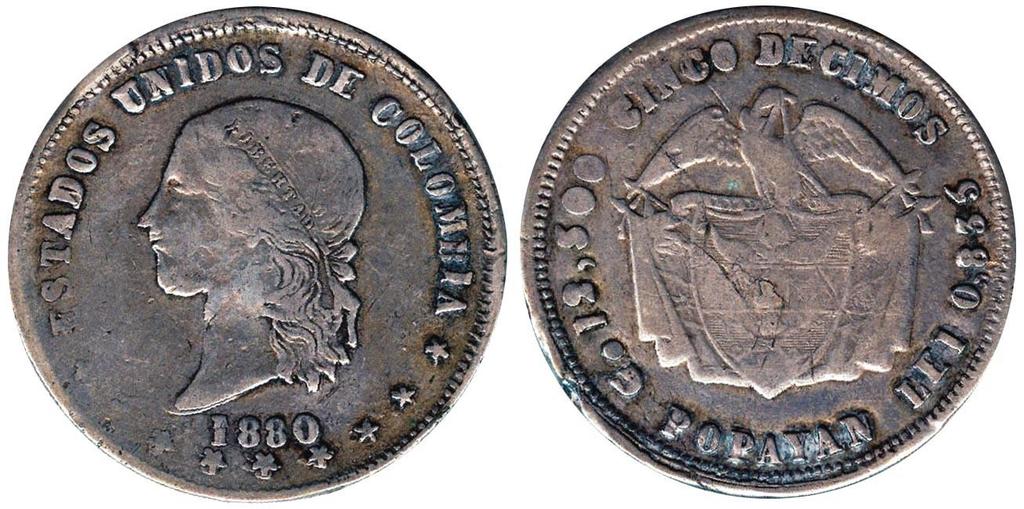 La tercera moneda es la que aparece en el catálogo Coins of Colombia y pertenece a un coleccionista de Medellín (fotos