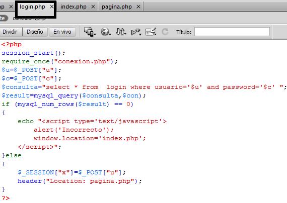 php session_start(); // crea una sesión para ser usada