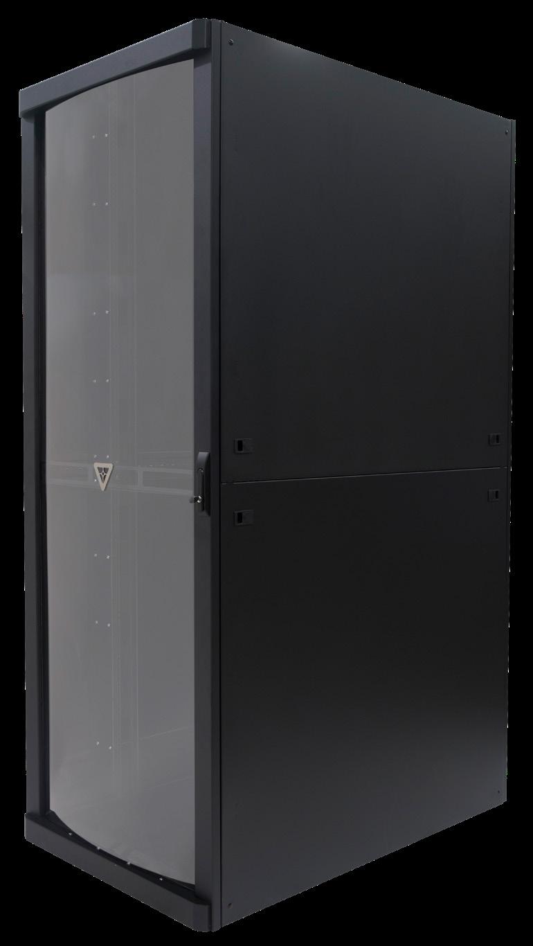 GABINETE HT Configurable Fabricado en lámina de acero con acabado color negro texturizado. Diferentes configuraciones de puertas para manejar el flujo de aire dentro del gabinete.