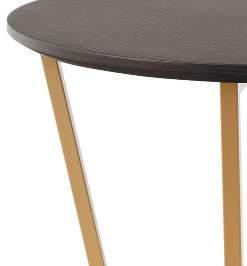 Support table, with metal base in copper,
