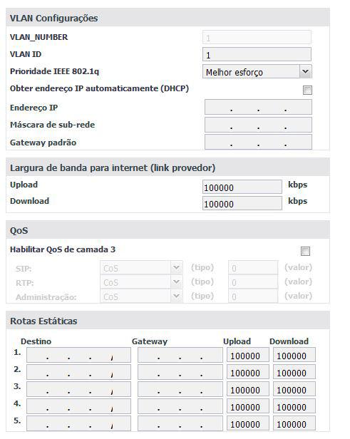 Configurações da VLAN 34 VLAN configurações VLAN_NUMBER: exibe o número da VLAN na rede. VLAN ID: permite a inclusão de um identificador para a VLAN. Os valores válidos são de 1 a 4096.