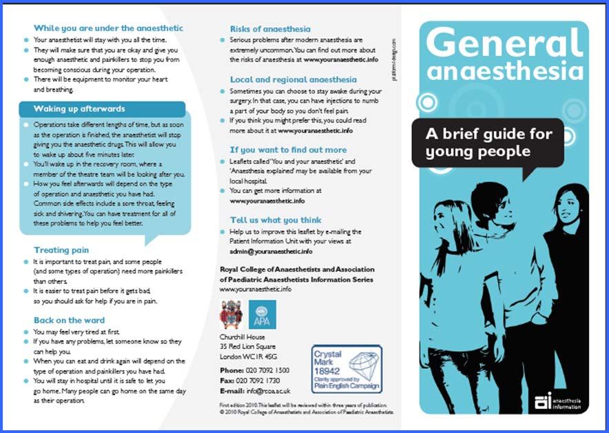 NIÑOS > 10 AÑOS Y ADOLESCENTES - Ansiedad relacionada con el miedo al propio proceso anestésico /quirúrgico.