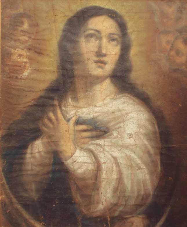 Lote 179 179 Cuadro europeo anónimo atribuído al círculo de Murillo; pastel sobre cartón: Inmaculada Concepción. Medidas: alto 56 - ancho 47 cm.