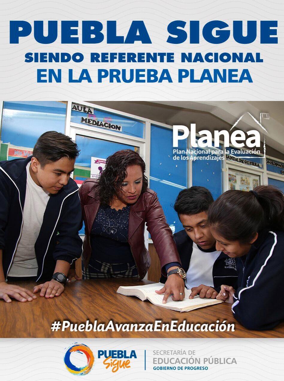 Puebla obtiene, por primera vez en su historia, el Primer lugar en desempeño académico en la prueba PLANEA 2015 de media superior, resultado que se ha repetido por tres años y que se ha extendido al