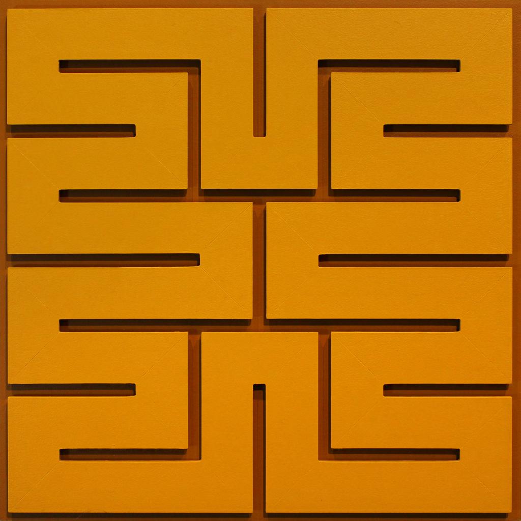 Square (marrón) Relieve (acrílico sobre madera) - Edición