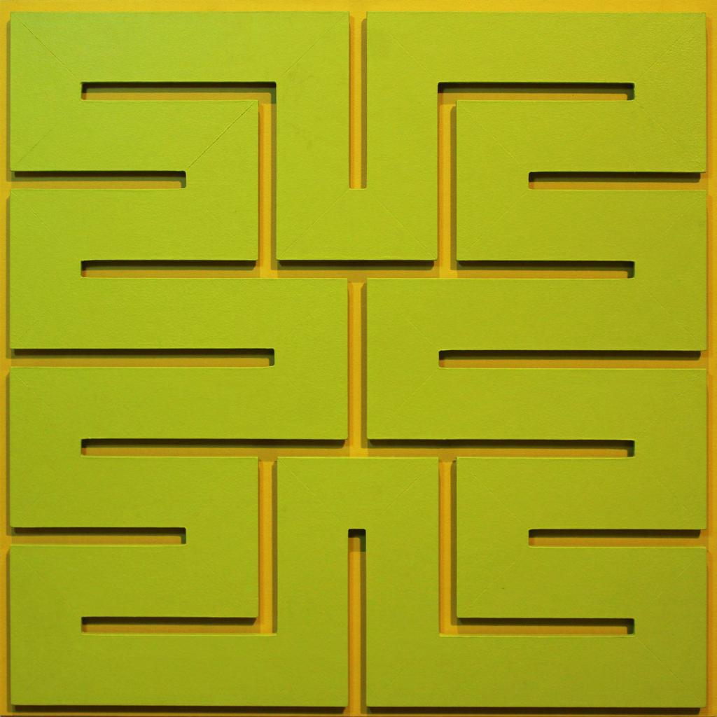 Square (amarillo) Relieve (acrílico sobre madera) - Edición