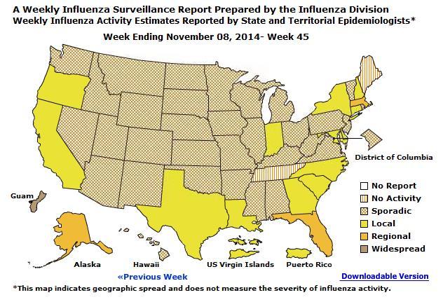 increased since EW 39 / Las detecciones de VSR se han incrementado desde la SE 39 Pneumonia and influenza mortality continued below the epidemic threshold of 6.