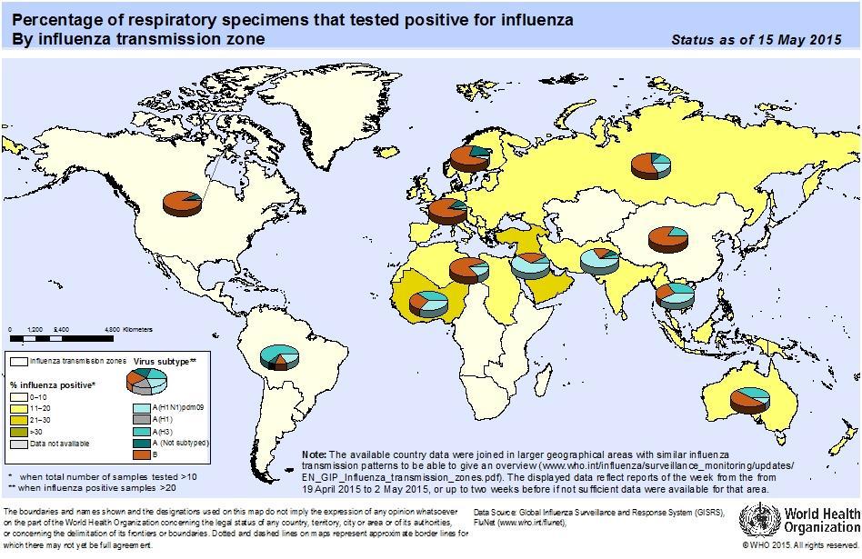 Influenza global update / Actualización de influenza a nivel global In West Africa, several countries reported increased influenza detections.