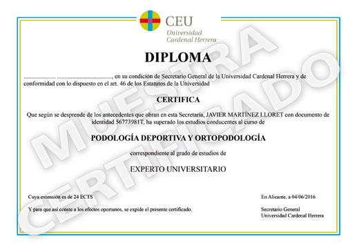 30 Titulación Este Experto Universitario en Podología Deportiva y Ortopodología contiene el programa científico más completo y actualizado del mercado.