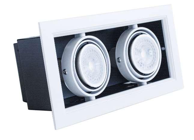 Focos Embutidos LED Foco Embutido Puzzle para Cielo 2XGU10 Foco EMBUTIDO Dicroico Puzzle 2x50W Base: GU10 Marca: Interlight Color: Blanco