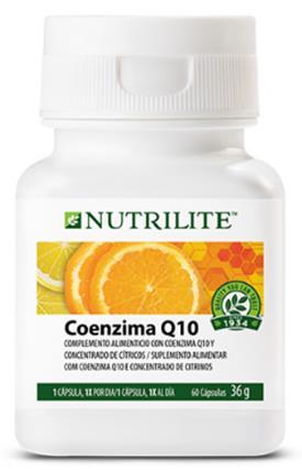 CONZIMA Q 10 Coenzima Q10 NUTRILITE es una fuente complementaria de la coenzima Q10, una sustancia del tipo de vitamina soluble en grasa, que está presente prácticamente en cada célula del cuerpo.