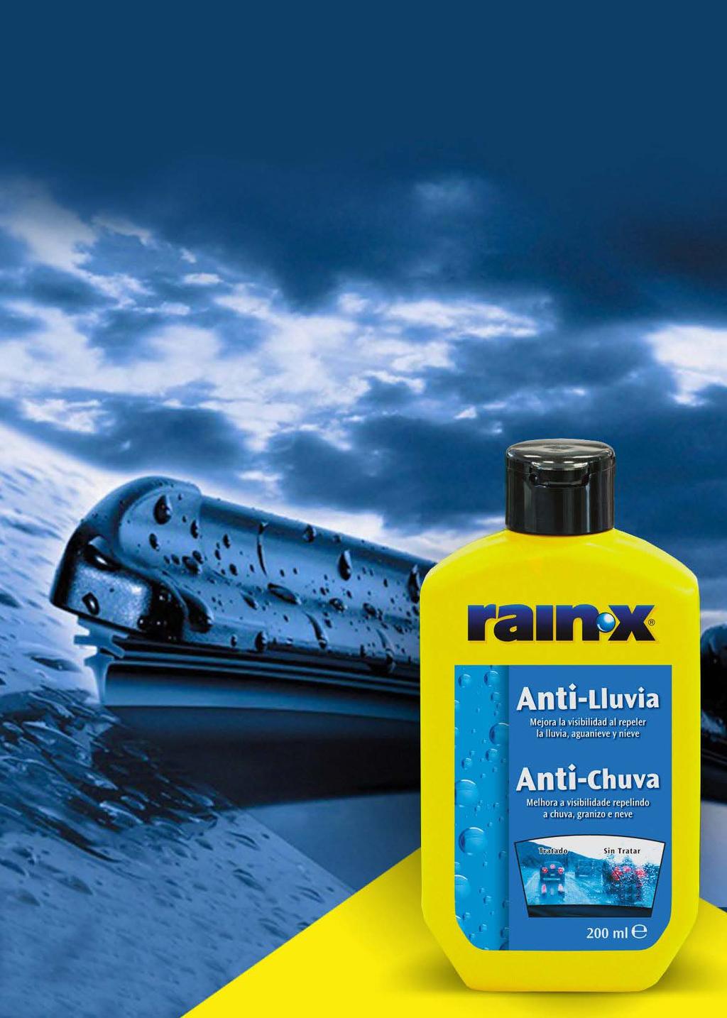 ANTI-LLUVIA REPELENTE ANTI LLUVIA RAIN-X ORIGINAL El Tratamiento Anti-lluvia Rain-X mejora la visibilidad durante la conducción.