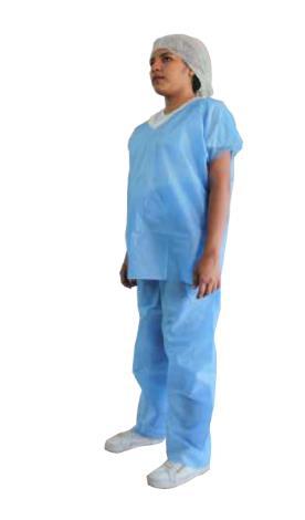 Uniforme quirúrgico desechable Uniforme de cirujano desechable en color azul cielo: 100% polipropileno