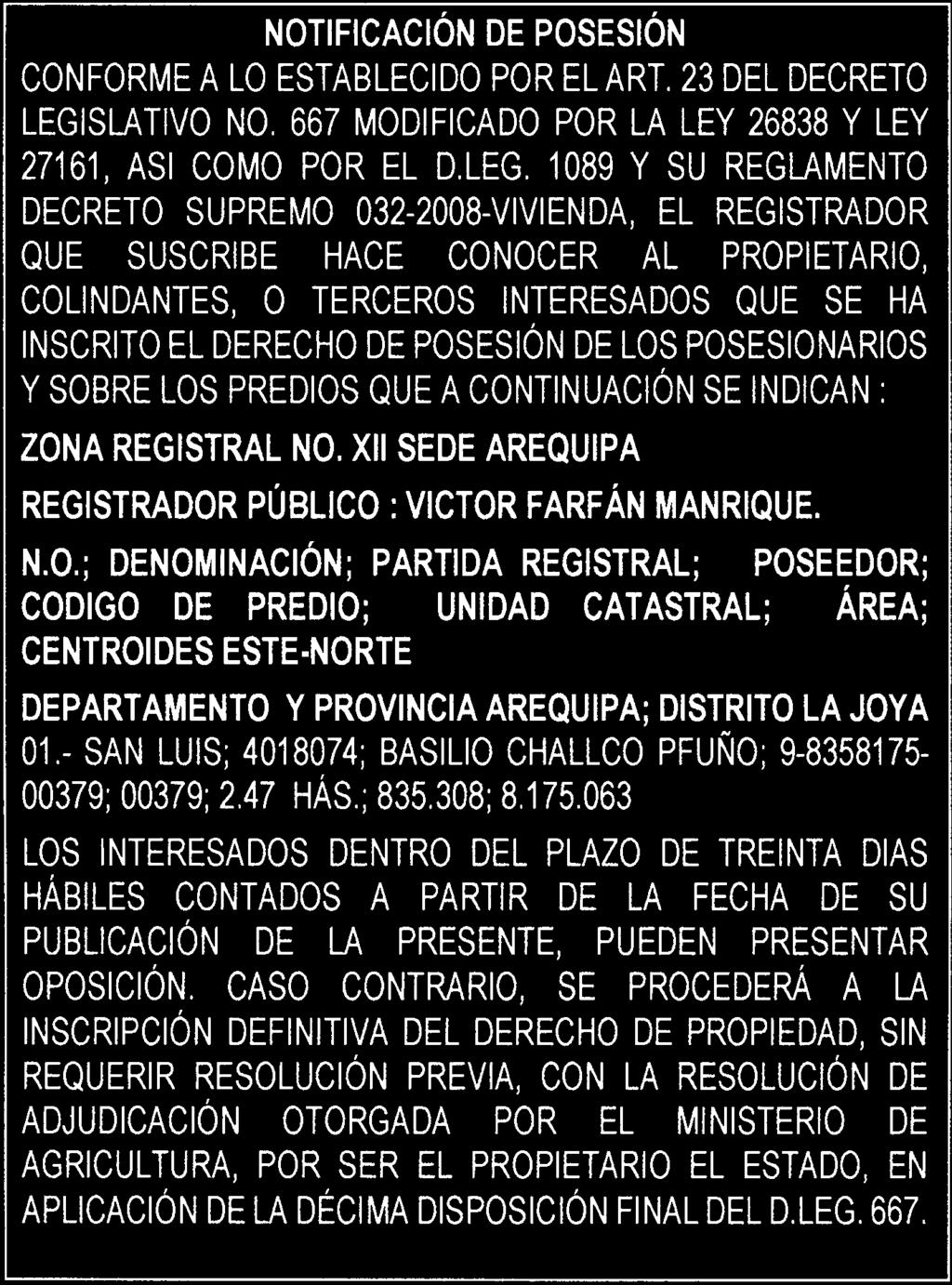 Lima, miércoles 14 de octubre de 2015 I EL PERUANO BOLETIN OFICIAL 25 CONVOCATORIA A ASAMBLEA GENERAL EXTRAORDINARIA El Consejo de Administración de la Cooperativa de Vivienda Santa Ligia Ltda.
