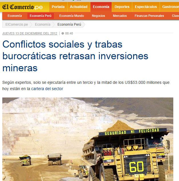 Conflictos Socioambientales En Perú, de US$ 53.