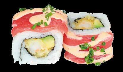 Makitake Roll (8 ud.) Salmon aguacate roll (Opción con queso crema) California roll de aguacate y salmón.