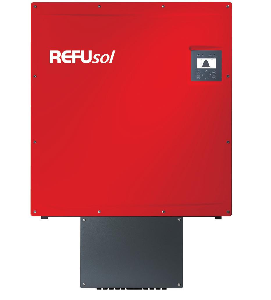 Los inversores REFUsol cumplen con la clase de protección IP65, tienen enfriamiento pasivo, por lo cual, no requiere mantenimiento un socio fiable para los conceptos descentralizados al aire libre.