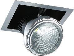Catálogo 2019 Luminario cuadrado de empotrar de LED 1 salida dirigible con reflector especular gris Código W V Hz K lm Vida Piezas (horas)