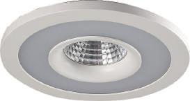 38 45 90 mm -30-15 0 15 3 0 Luminario circular de empotrar de LED con pantalla de acrílico blanco Código W V Hz K lm Vida