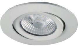 Luminario circular de empotrar de LED dirigible con reflector especular blanco Código W V Hz K