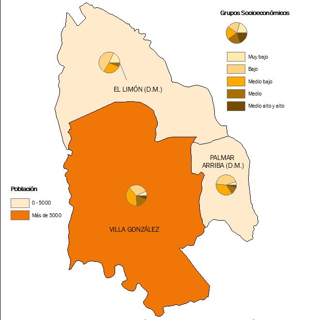 Mapa 2 Distribución de la población en el municipio de Villa González y