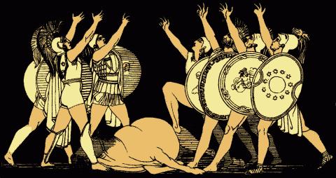 LOS SIETE CONTRA TEBAS Los siete contra Tebas obtuvo el primer puesto en las Dionisas, festivales en honor de Dionisos que incluían obras de teatro.