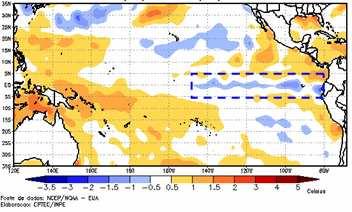 de diciembre de 2009 e inicios de enero del 2010, a partir de abril se inició su fase de debilitamiento, actualmente las condiciones atmosféricas y oceánicas en la cuenca del Pacifico muestran