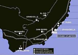 del aire en su entorno. Dicha red está constituida por siete estaciones automáticas localizadas en Tajao, El Río, San Isidro, El Médano, Granadilla, Las Galletas y Buzanada.