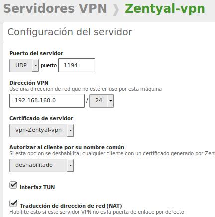 12 la cual es estática y corresponde a nuestro servidor Luego asignaremos la conexión de VPN como uno de los servicios del