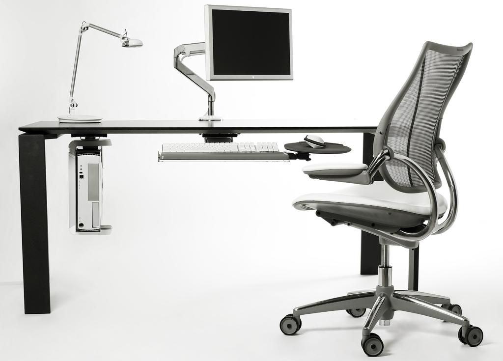 El soporte para CPU y el puesto de trabajo ergonómico Un puesto de trabajo ergonómico se basa en cuatro pilares básicos silla de trabajo, soporte de teclado/ratón articulado, brazo ajustable para