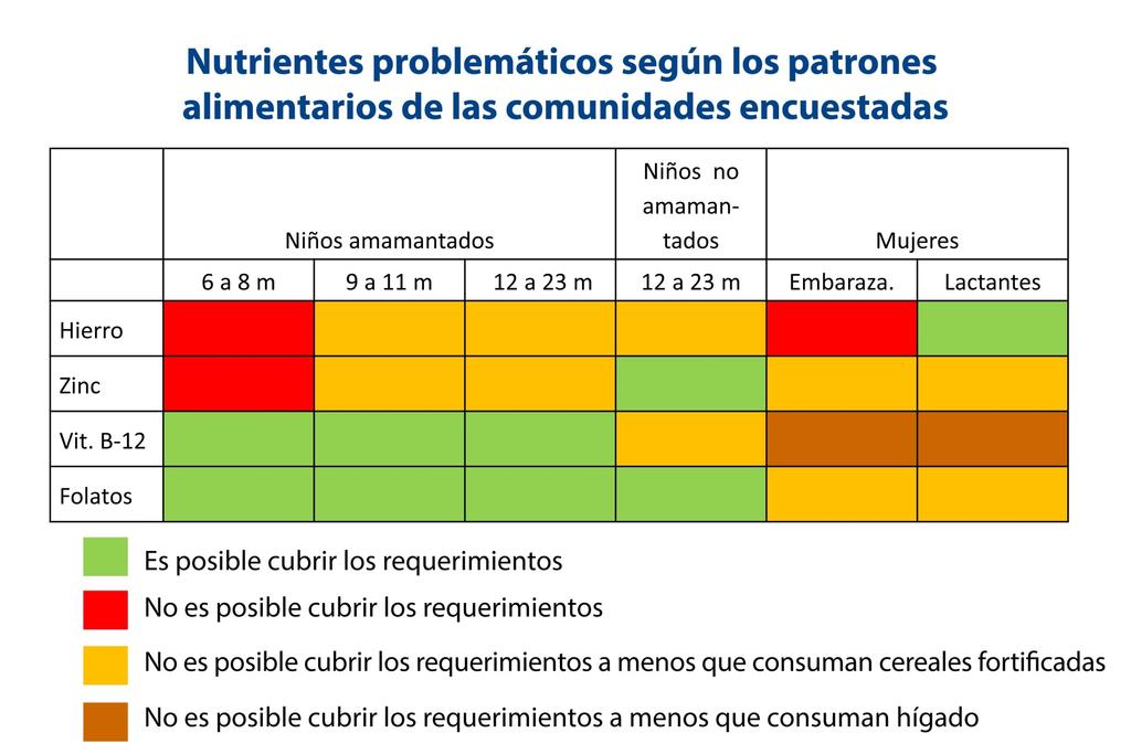NUTRIENTES PROBLEMÁTICOS SEGÚN LOS PATRONES ALIMENTARIOS DE LAS COMUNIDADES