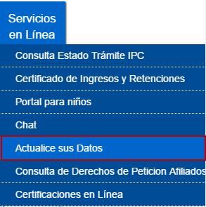web www.cremil.gov.co (Servicios en Línea > Actualice sus datos).