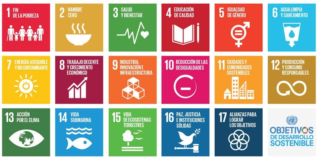 OBJETIVOS DE DESARROLLO SOSTENIBLE Los 17 Objetivos de Desarrollo Sostenible y las 169 metas, que están integradas y son indivisibles, demuestran la magnitud y ambición de este nuevo programa