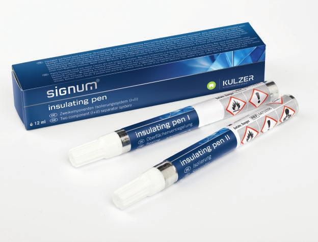 Signum Accesorios Signum insulating pen (set) Sistema de aislamiento doble para la separación de la escayola o el epóxido y los composites Signum. Signum insulating pen (set) 1 x 12ml cada jeringa.