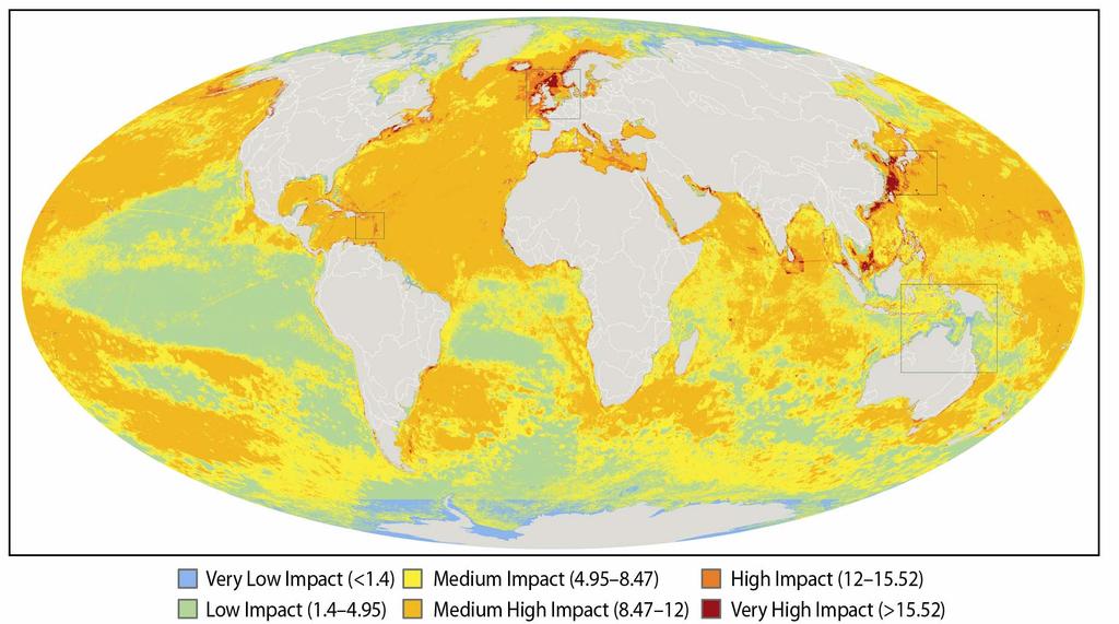 40 % de los océanos del mundo están afectados por las actividades humanas
