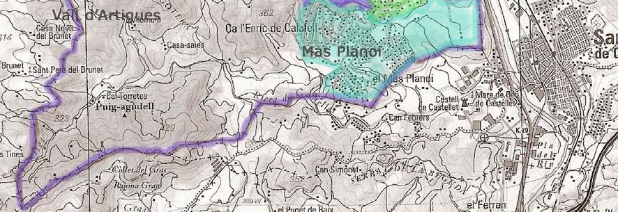 Al sector nord els ravals dels Torrents i de can Font. A l est hi ha el raval del Talló i la Vall d Artigues.