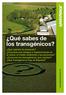 Qué sabes de los transgénicos?